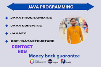 do java, javafx, java swing, and java programming  task for you