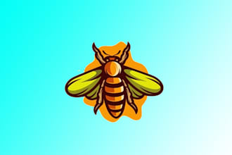 design super bee sport mascot logo with source file in 12 hours