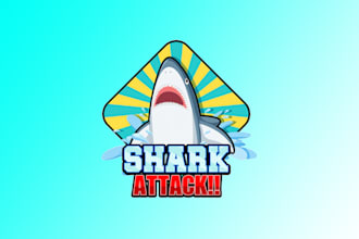 design creative shark attack logo for your business
