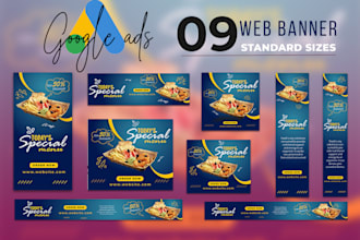 create creative google banner ads, web banner for adwords display ads