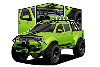 create vector illustration of car or any vehicle in 24 hours