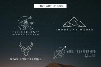 do modern line art text or badge logo design within 24 hour