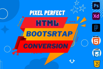 be your front end web developer using HTML, CSS, bootstrap5