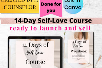 design self love course for life coaches, canva editable lead magnet