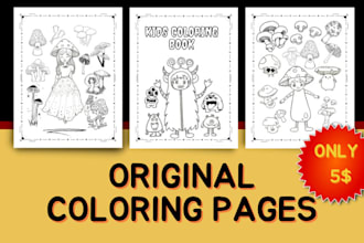 illustrate original freehand coloring pages for children