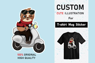 draw cute kawaii cartoon vector illustration for t shirt design stickers pattern