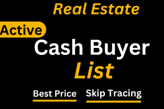 provide you cash buyer and active cash buyer list with skip tracing