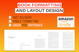do professional book formatting and layout design for paperback and ebook KDP