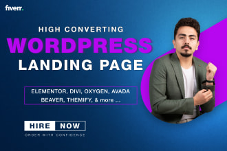 create responsive wordpress landing page design in elementor, divi, oxygen avada