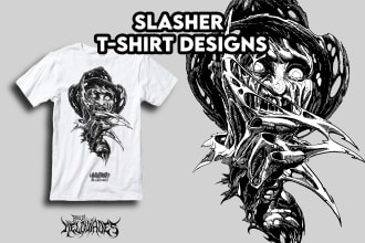 draw halloween slasher movies fan art for your t shirt design