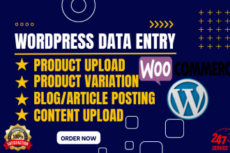 do wordpress data entry and product upload
