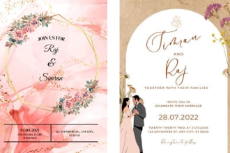 create amazing  wedding e invitation cards