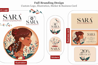 create full branding with logo, illustrations, stickers
