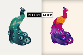 vectorize, trace, modify, gain, redraw, recolor logo, icon or image