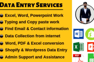 do data entry, website scraping, internet research and email collection as VA