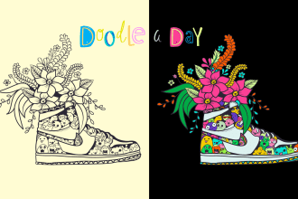 draw an cartoon character doodle vector art graffiti