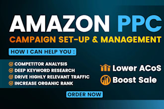 setup, manage amazon PPC campaign and do amazon PPC campaign ads optimization