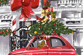 draw a unique authors christmas card for you