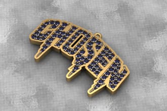 design custom 3d jewelry name pendants and 3d renderings