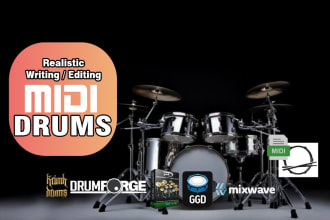 provide with a realistic drums track for your songs n cover