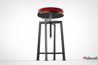 draw a 2d and 3d furniture design using the solidworks