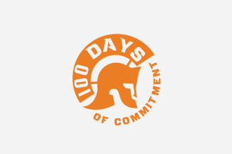 create an inspiring team beautiful logo for the 100 days of commitment