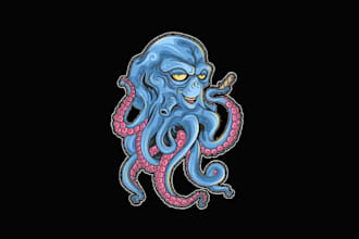 make different octopus monster logo for your company