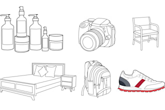 draw vector line art, simple line art from your picture