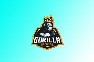 create amazing gorilla mascot logo with unlimited revisions
