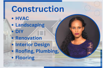 write construction, commercial cleaning, roofing, plumbing, and hvac blog post