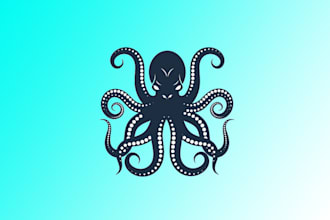 design custom giant pacific octopus mascot logo with unlimited revision