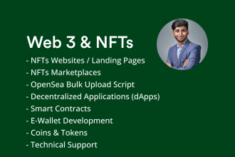 develop nft landing page, blockchain development and web3 consultancy