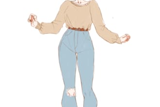 draw illustrations in anime or manga style in flat colors