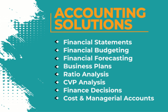 prepare financial statements, budgets, plans and cost accounts