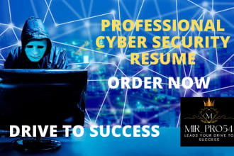 do cybersecurity, data and career transition resume, cover letter and linkedin