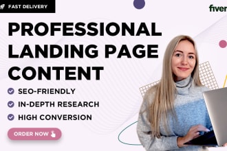 write professional landing page content