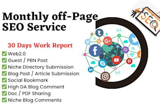 do monthly off page seo service for wix shopify webflow wordpress websites