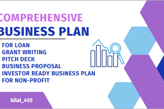 write a comprehensive business plan for startups, proposal, grants and loans