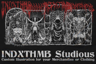 do design dark art or black metal illustration for your merch