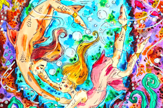 do bright colourful watercolor painting