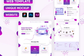 psd web template, website, unique mockup in xd or figma