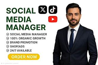 manage your x twitter and youtube for organic followers growth and monetization
