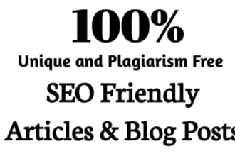 write unique seo friendly and plagiarism free articles