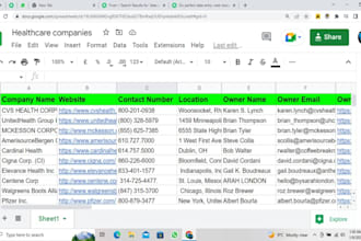 do data entry in excel, web scraping, mining, find email list addresses