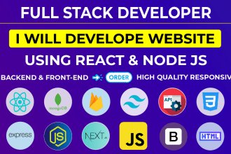 develop website in full mern stack react js node js backend