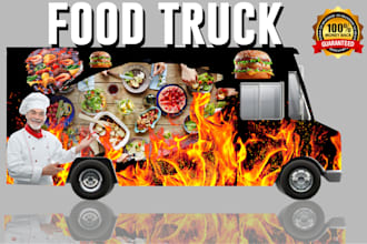 professional food truck wrap, vehicle wrap design, car, van wrap