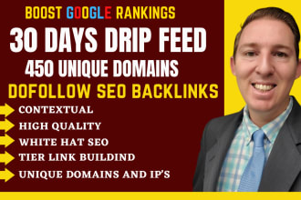 authority 500 unique domain 30 days drip feed contextual dofollow SEO backlinks