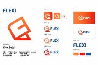 create trendy minimalist logo with brand identity and brand style guides