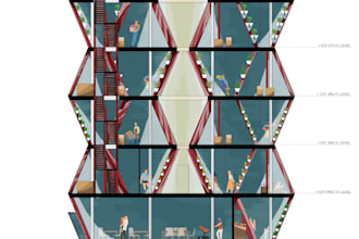 do render of sections and plans