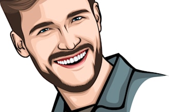 draw cartoon vector portrait, carricature vector, pet vector, or line art